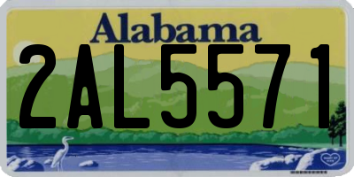 AL license plate 2AL5571