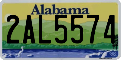 AL license plate 2AL5574