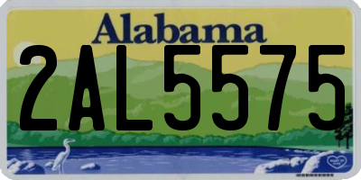 AL license plate 2AL5575