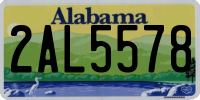 AL license plate 2AL5578