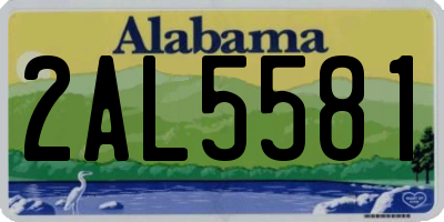 AL license plate 2AL5581