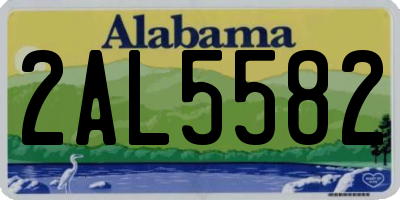 AL license plate 2AL5582