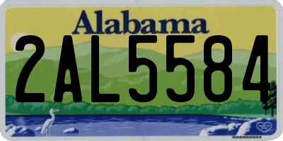 AL license plate 2AL5584