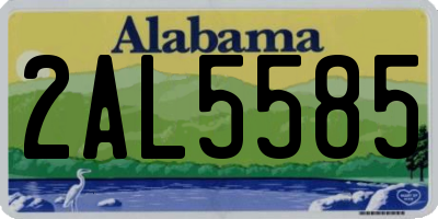 AL license plate 2AL5585