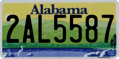 AL license plate 2AL5587
