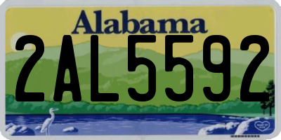 AL license plate 2AL5592
