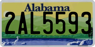 AL license plate 2AL5593