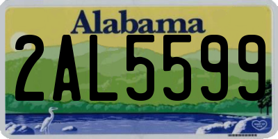 AL license plate 2AL5599
