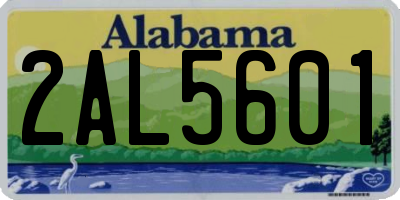 AL license plate 2AL5601
