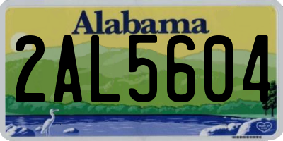 AL license plate 2AL5604