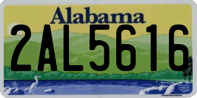 AL license plate 2AL5616