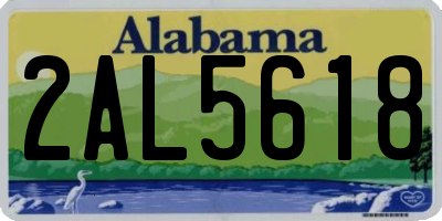 AL license plate 2AL5618