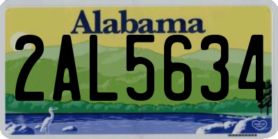 AL license plate 2AL5634