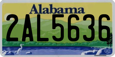 AL license plate 2AL5636