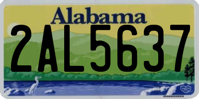 AL license plate 2AL5637