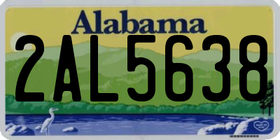 AL license plate 2AL5638