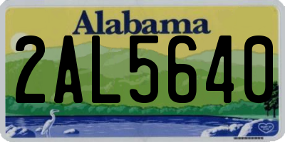 AL license plate 2AL5640
