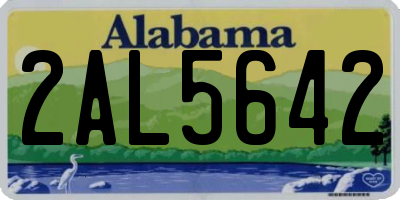 AL license plate 2AL5642
