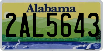 AL license plate 2AL5643