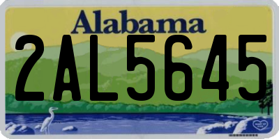 AL license plate 2AL5645