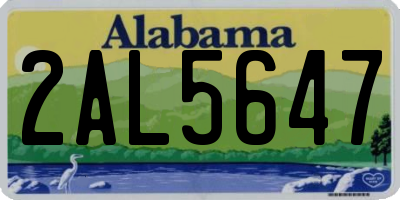 AL license plate 2AL5647