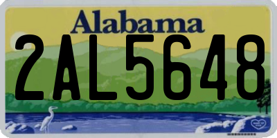 AL license plate 2AL5648