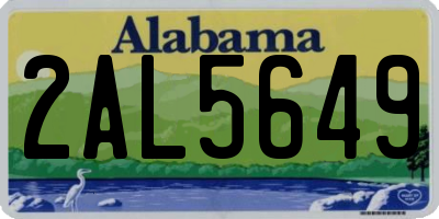 AL license plate 2AL5649
