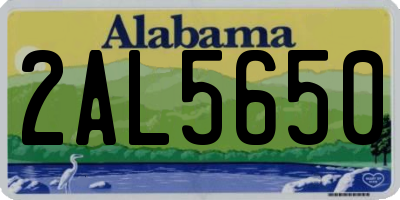 AL license plate 2AL5650