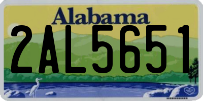 AL license plate 2AL5651