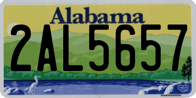 AL license plate 2AL5657