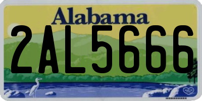 AL license plate 2AL5666