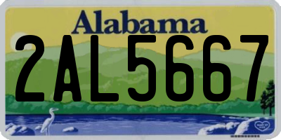 AL license plate 2AL5667