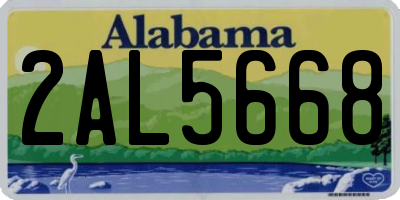 AL license plate 2AL5668