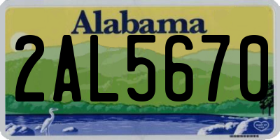 AL license plate 2AL5670