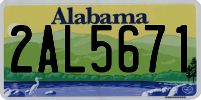 AL license plate 2AL5671