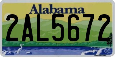 AL license plate 2AL5672