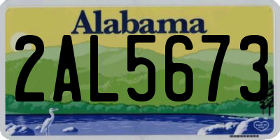 AL license plate 2AL5673
