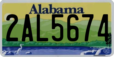 AL license plate 2AL5674