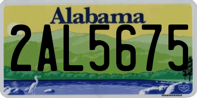 AL license plate 2AL5675