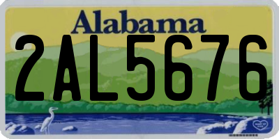AL license plate 2AL5676