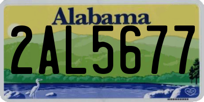 AL license plate 2AL5677