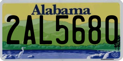 AL license plate 2AL5680