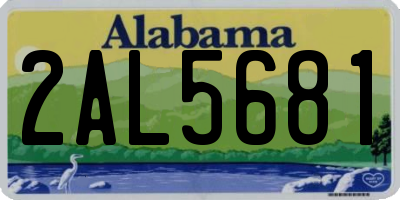 AL license plate 2AL5681