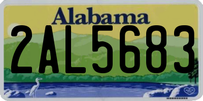 AL license plate 2AL5683