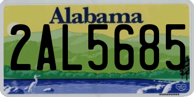 AL license plate 2AL5685