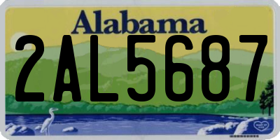 AL license plate 2AL5687