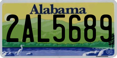 AL license plate 2AL5689