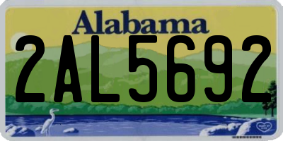 AL license plate 2AL5692