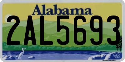 AL license plate 2AL5693