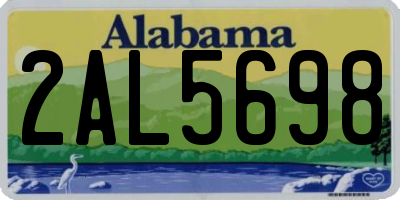 AL license plate 2AL5698